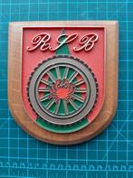 schildje, R.J.B. met afb. Krab. * Rijschool Bergen op Zoom, Ophalen of Verzenden, Landmacht, Nederland, Embleem of Badge