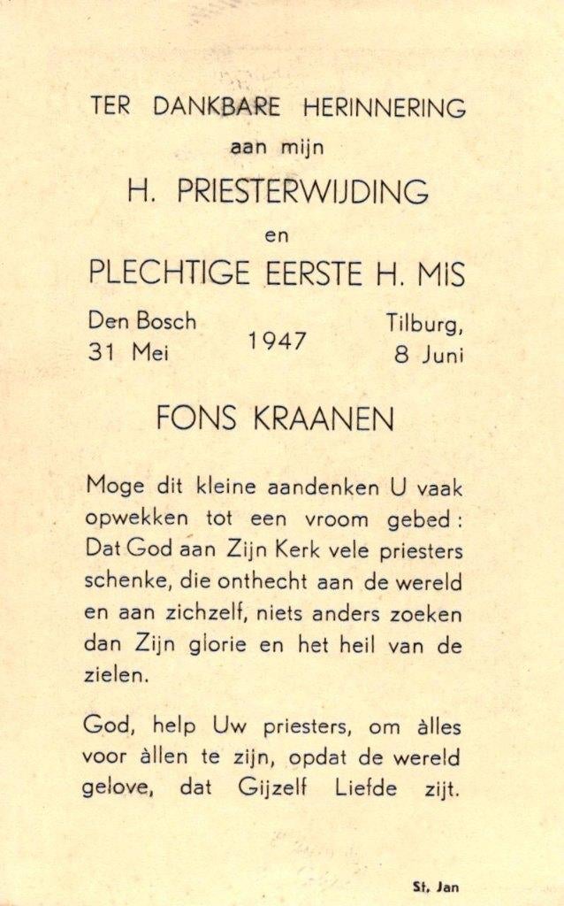 Kraanen Fons Den Bosch 1947 Tilburg, Ophalen of Verzenden