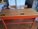 Te koop aangeboden retro duo school bureautje, Ophalen of Verzenden, Gebruikt