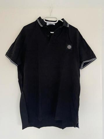 Zwarte Stone Island polo, Maat L beschikbaar voor biedingen
