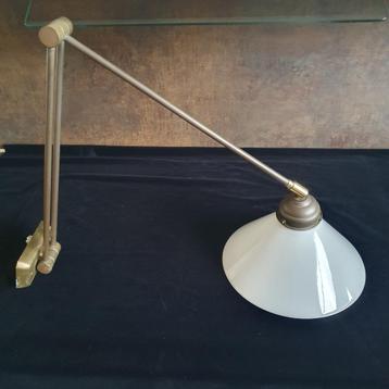 Vintage - Wandlamp - Leeslamp - Zwenkarm - Opaline Glas beschikbaar voor biedingen