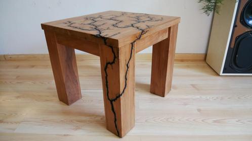 Unieke massief houten design tafel Teak, Huis en Inrichting, Tafels | Salontafels, Nieuw, Minder dan 50 cm, 50 tot 100 cm, 50 tot 100 cm