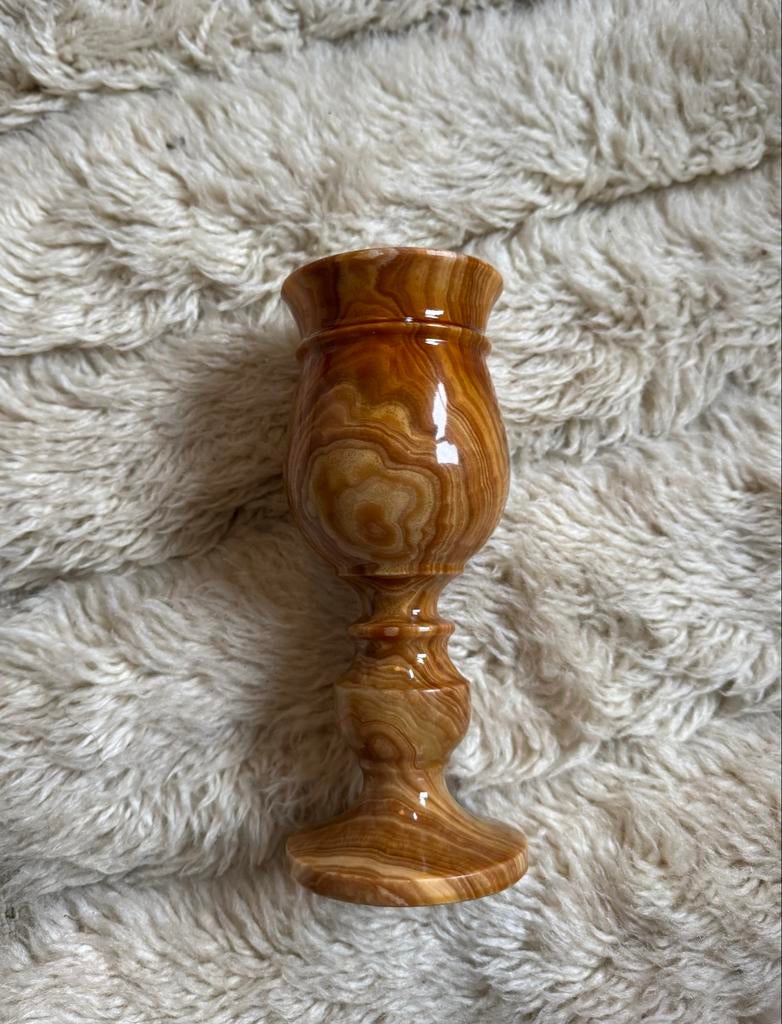 Vintage Onyx Vaasje/Lampvoet, Ophalen of Verzenden