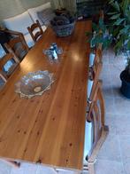 Houten Eettafel met 6 Stoelen, Huis en Inrichting, Tafels | Eettafels, Ophalen, Gebruikt, 200 cm of meer, 50 tot 100 cm