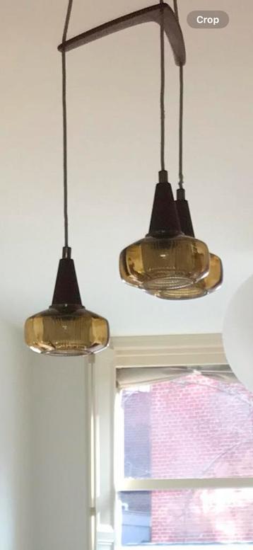 Prachtige vintage glazen bollen hanglamp beschikbaar voor biedingen