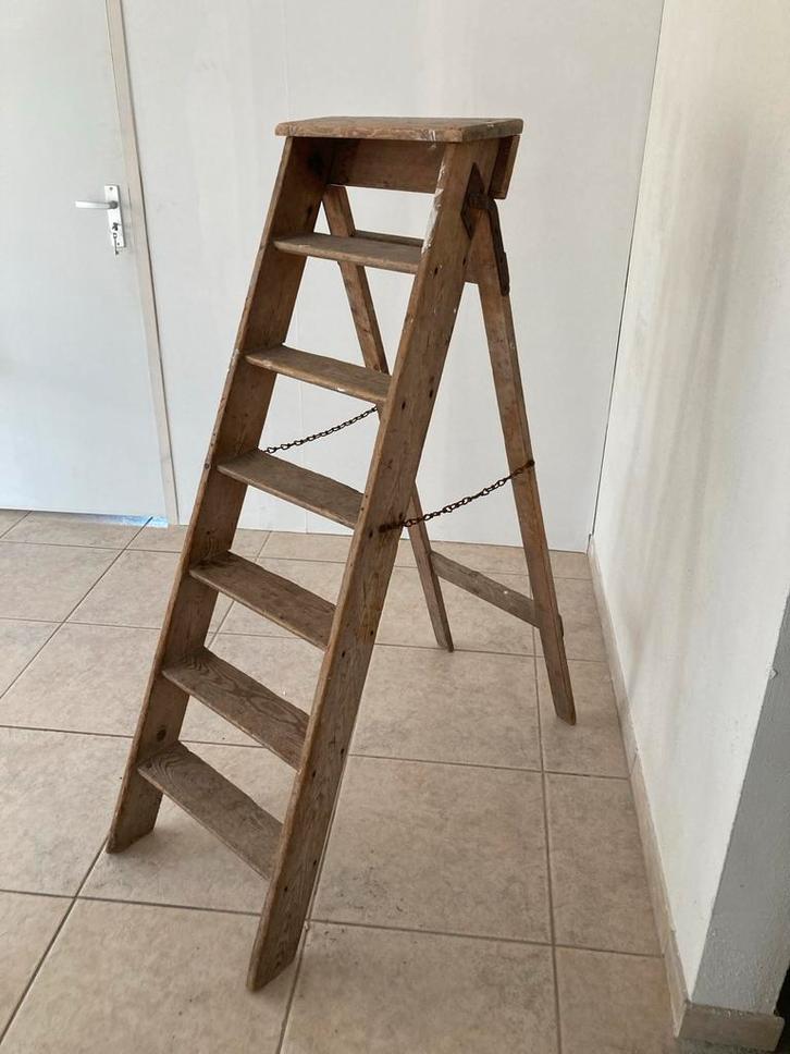 Vintage Keukentrap - 6 Treden, Doe-het-zelf en Verbouw, Ladders en Trappen, Gebruikt, Trap, Minder dan 2 meter, Ophalen