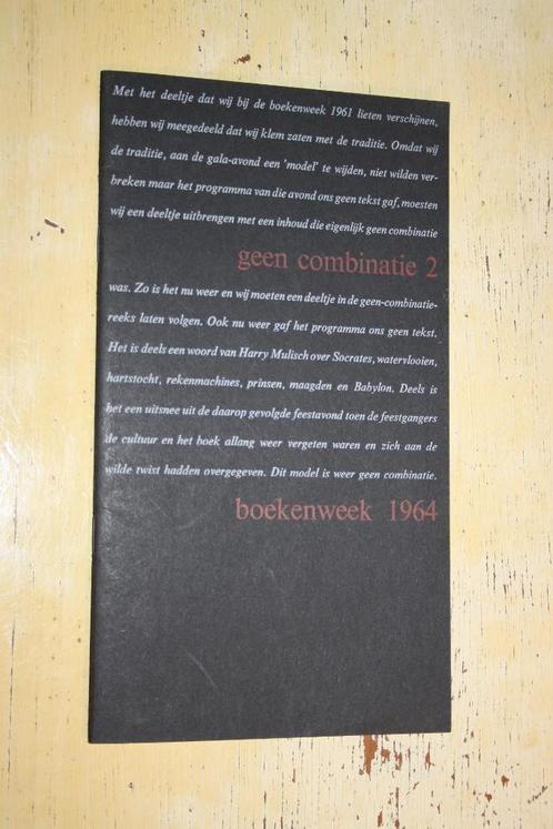 Geen combinatie 2 Harry Mulisch Boekenweek 1964 Corvey Model, Boeken, Boekenweekgeschenken, Gelezen, Ophalen of Verzenden