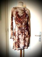 Jurk Dutch Diva steentjes Prachtige kleuren zomerjurk S M, Bruin, Verzenden, Zo goed als nieuw, Maat 36 (S)