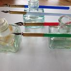 3x oud inktpotje met 4 kroontjespennen, Ophalen of Verzenden, Balpen, Overige merken