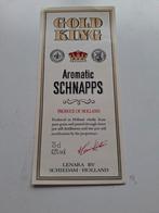 Etiket Gold King schnaps Fa Lenara Schiedam, Verzamelen, Biermerken, Ophalen of Verzenden, Zo goed als nieuw, Overige typen, Overige merken