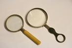 2x antieke loep handloep buffel hoorn handvat, Hobby en Vrije tijd, Vergrootglazen, Loepen en Loeplampen, Ophalen of Verzenden