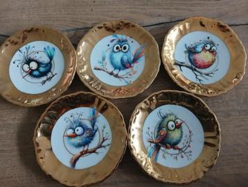 5 wandbordjes crazy birds beschikbaar voor biedingen