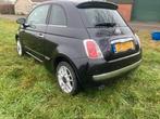 Fiat 500 1.2 C 2010 zwart met weinig km met div optie's, Voorwielaandrijving, 4 cilinders, 840 kg, Zwart