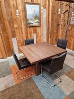 Donker Eiken Vierkante Eettafel - 125x125cm, Huis en Inrichting, Tafels | Eettafels, Ophalen, Gebruikt, 100 tot 150 cm, 100 tot 150 cm