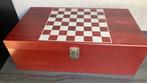 Houten kist als Wijn fles houder met schaakbord, Ophalen of Verzenden, Zo goed als nieuw, Minder dan 5 flessen, Minder dan 50 cm