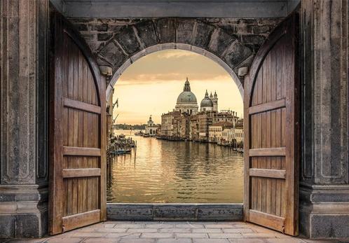 Openslaande deuren fotobehang Venetië, 3D behang, Huis en Inrichting, Stoffering | Behang, Verzenden