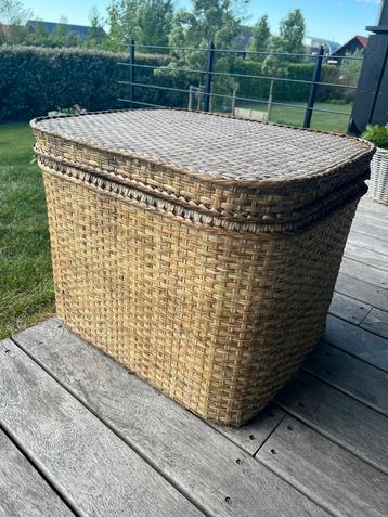 Grote rieten mand binnen / buiten  beschikbaar voor biedingen
