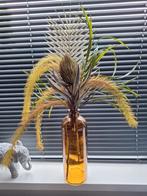 Glazen Vaas met Okergele, Huis en Inrichting, Woonaccessoires | Vazen, Gebruikt, Geel, Ophalen of Verzenden, Glas