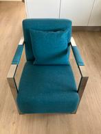Petrol blue Fauteuil met kussen, Huis en Inrichting, Fauteuils, Ophalen, 75 tot 100 cm, Zo goed als nieuw, Stof