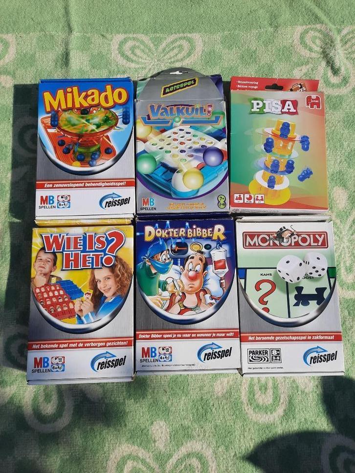 Reisspellen van MB en Jumbo: oa Monopoly, Dr Bibber, Mikado, Hobby en Vrije tijd, Gezelschapsspellen | Bordspellen, Zo goed als nieuw