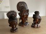 Balinees (sanur) houtsnijwerk, bustes van ebbenhout, Ophalen