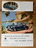 Humber Hawk originele advertentie 1950 vintage, Ophalen of Verzenden, Gelezen, Overige merken