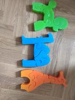 Dieren plastic groen blauw oranje kinderpuzzels, Kinderen en Baby's, Speelgoed | Kinderpuzzels, Minder dan 10 stukjes, Ophalen of Verzenden