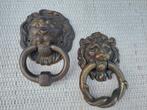 2 koperen leeuwen deurkloppers, Ophalen of Verzenden, Koper