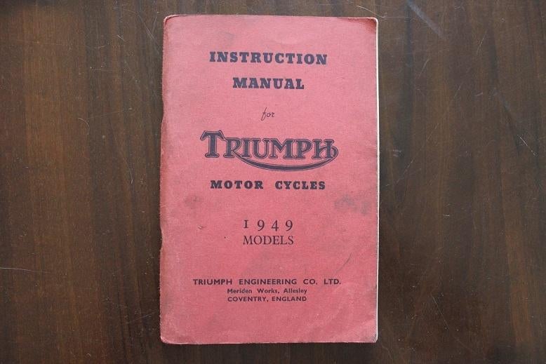 Triumph 1949 models motorcycle instruction manual 3T 5T T100, Motoren, Ophalen of Verzenden, Triumph
