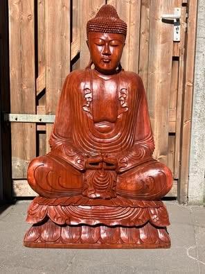 Houten Boeddha Beeld - 108 cm, Antiek en Kunst, Kunst | Beelden en Houtsnijwerken, Ophalen