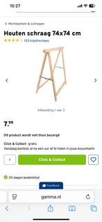 2 Houten Schragen Gamma, Doe-het-zelf en Verbouw, Werkbanken, Ophalen, Gebruikt, Minder dan 70 cm, Inklapbaar