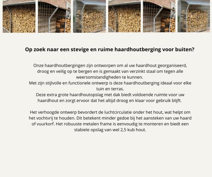 Haardhoutberging, Tuin en Terras, Haardhout, Minder dan 3 m³, Ophalen