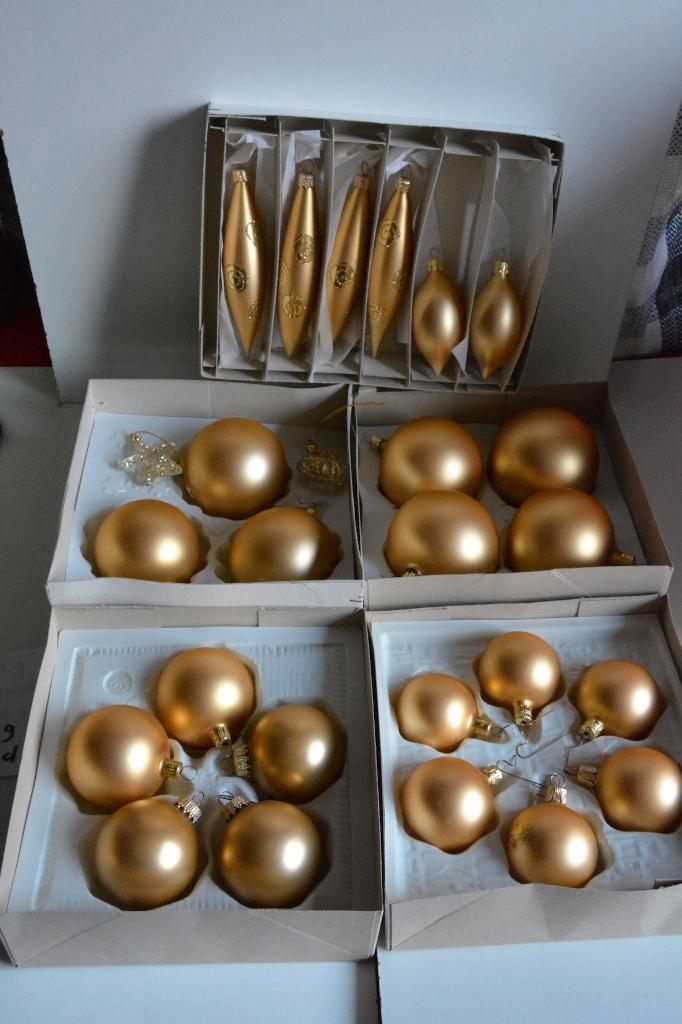 Mooie royale set glazen kerstballen Set 9, Diversen, Kerst, Zo goed als nieuw, Ophalen of Verzenden