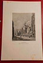 Gravure Haarlem De Sint-Bavokerk en het Slachthuis, Ophalen of Verzenden