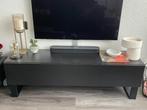 Zwart TV Meubel met nieuwe vloer beugels, Ophalen, Overige materialen, Gebruikt, 150 tot 200 cm