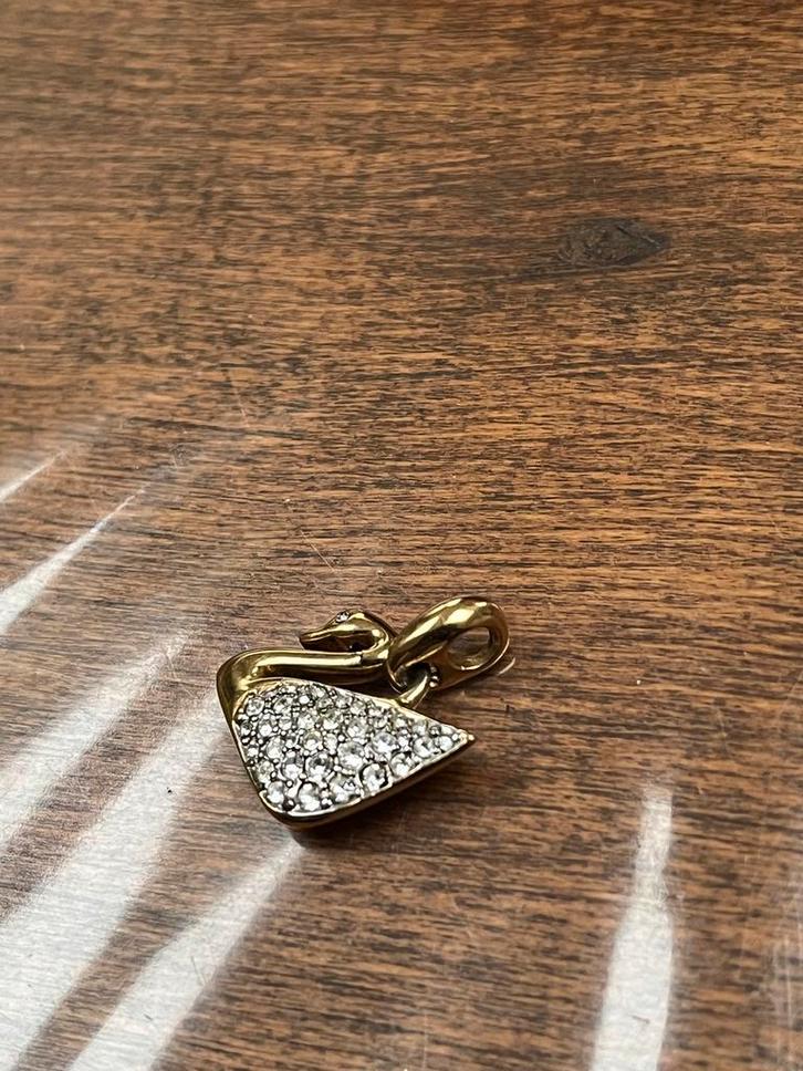 Zwaan Kettinghanger van Swarovski met Strass, Sieraden, Tassen en Uiterlijk, Bedels, Zo goed als nieuw, Glas of Kristal, 1 bedel