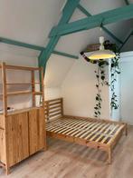 Bedframe hout grenen 140 x 200, Tweepersoons, Zo goed als nieuw, 200 cm, Hout