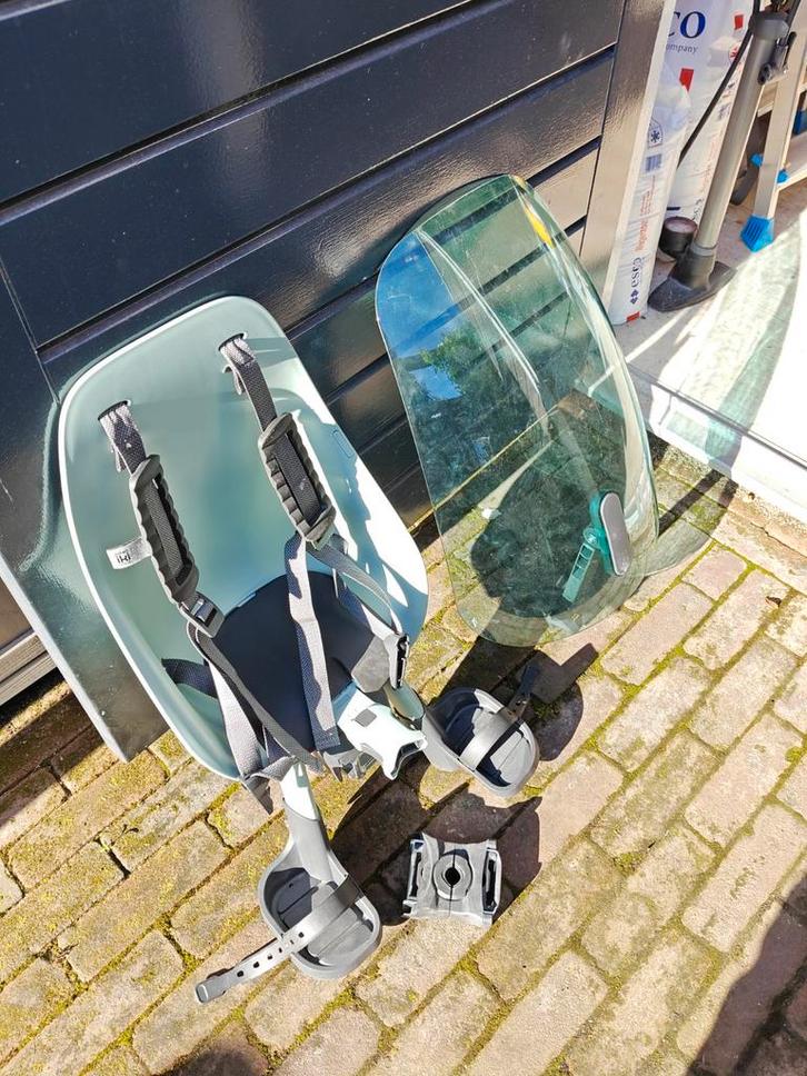 Urban Iki Voorzitje Mint + Windscherm, Fietsen en Brommers, Fietsaccessoires | Fietsstoeltjes, Zo goed als nieuw, Voorzitje, 0 t/m 13 kg