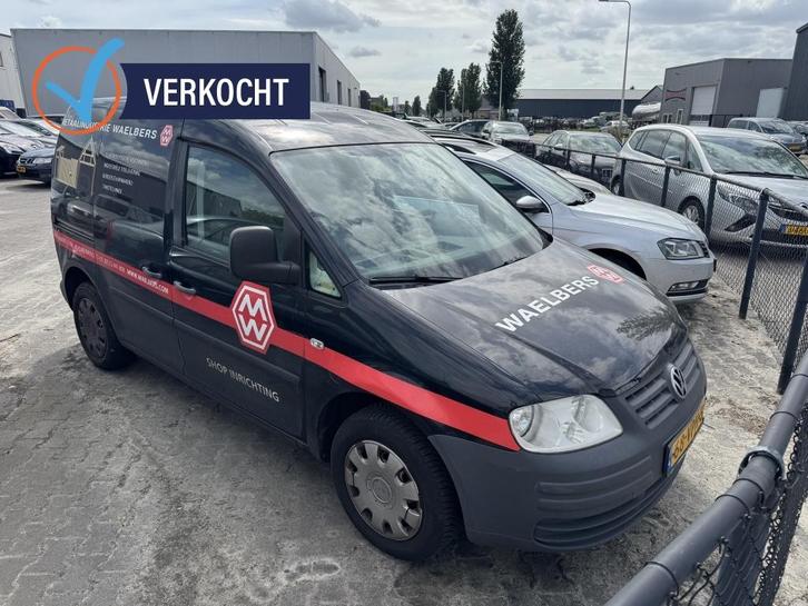 Volkswagen Caddy 2.0 SDI Zwart 2008 Schuifdeur Airco, Auto's, Bestelauto's, Bedrijf, ABS, Airbags, Boordcomputer, Schuifdeur, Startonderbreker