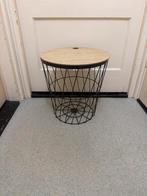 Leuke bijzettafel met metalen frame, Rond, 55 tot 75 cm, Zo goed als nieuw, Hout