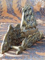 Mooie oude brievenhouder uit Engeland met zeilschip 15 cm., Antiek en Kunst, Antiek | Koper en Brons, Ophalen of Verzenden, Koper