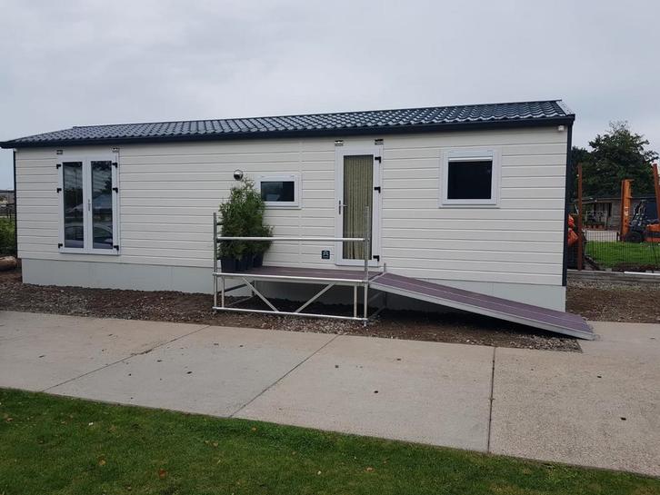 Chalet 11x4mtr, airco, winterbestendig geïsoleerd, Caravans en Kamperen, Stacaravans, tot en met 2, Ophalen