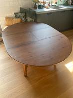 Uitschuifbare IKEA Leksvik tafel grenen, bruin, Huis en Inrichting, Tafels | Eettafels, Ophalen, Gebruikt, 100 tot 150 cm, Rond