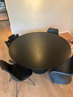 HKliving Pillar Eettafel - Ø 140 cm - Zwart, Huis en Inrichting, Tafels | Eettafels, Ophalen, Rond, Zo goed als nieuw, Overige houtsoorten