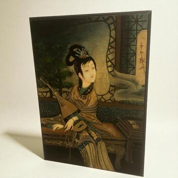 Chinees Schilderij op houten paneel beschikbaar voor biedingen