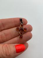 X657 Prachtige zilveren kruisje barnsteen, Sieraden, Tassen en Uiterlijk, Kettinghangers, Ophalen of Verzenden, X, Zilver, Zilver