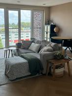 UMIX Beige Ribstof bank - twee-/driepersoons, Ophalen, Gebruikt, 150 tot 200 cm, Driepersoons