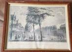 Prent gezicht van de Borstelbrug naar de Hoogstraat Leiden, Antiek en Kunst, Kunst | Litho's en Zeefdrukken, Ophalen