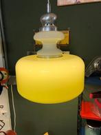 Retro Geel Acryl/Kunststof vintage plafondlamp., Ophalen of Verzenden