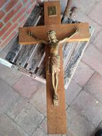 kruisbeeld tin 60 cm, Antiek en Kunst, Antiek | Religie, Ophalen of Verzenden